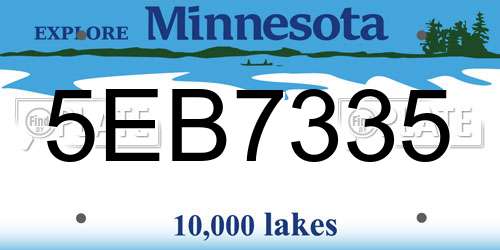 5EB7335 Minnesota License Plate