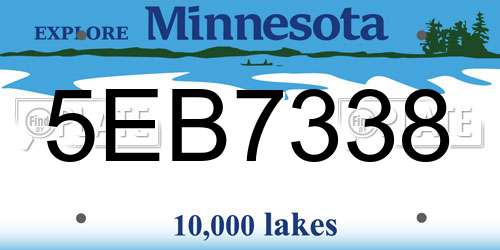 5EB7338 Minnesota License Plate