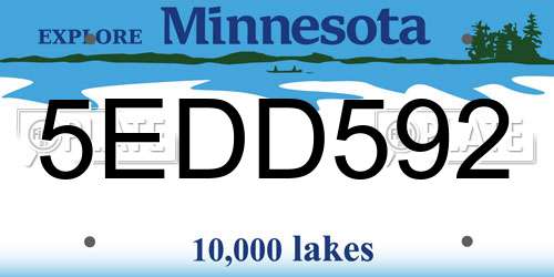 5EDD592 Minnesota License Plate