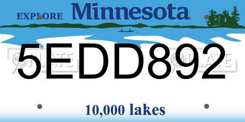 5EDD892 Minnesota License Plate