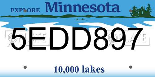 5EDD897 Minnesota License Plate