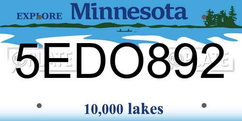 5EDO892 Minnesota License Plate