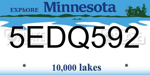 5EDQ592 Minnesota License Plate