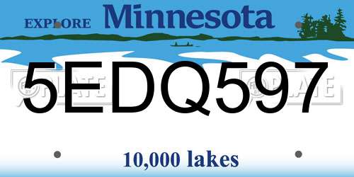 5EDQ597 Minnesota License Plate