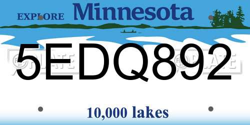 5EDQ892 Minnesota License Plate