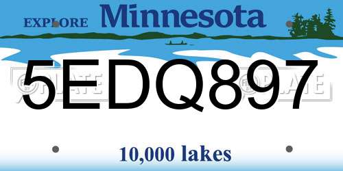 5EDQ897 Minnesota License Plate