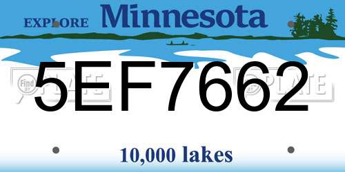 5EF7662 Minnesota License Plate