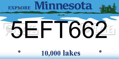 5EFT662 Minnesota License Plate
