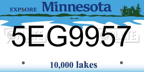 5EG9957 Minnesota License Plate