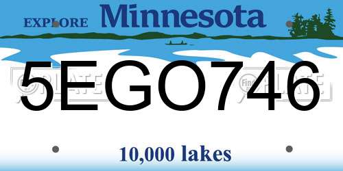 5EGO746 Minnesota License Plate