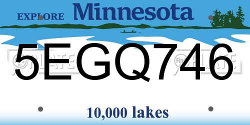 5EGQ746 Minnesota License Plate