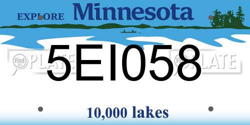 5EI058 Minnesota License Plate
