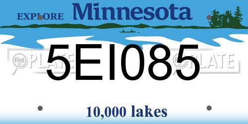 5EI085 Minnesota License Plate