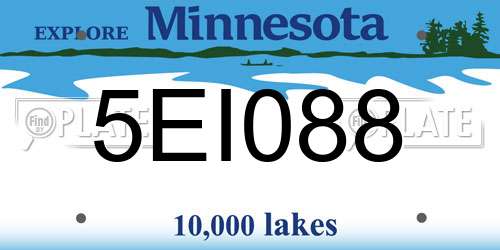 5EI088 Minnesota License Plate