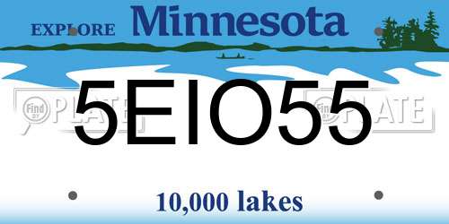 5EIO55 Minnesota License Plate