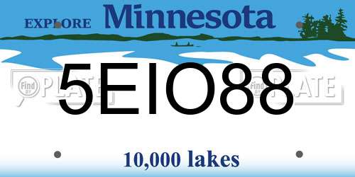 5EIO88 Minnesota License Plate