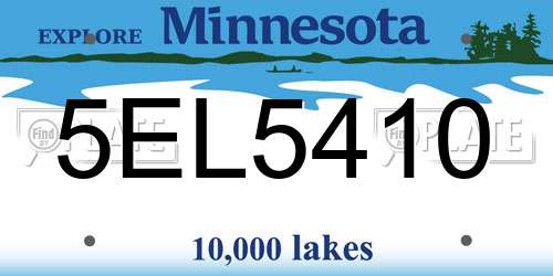 5EL5410 Minnesota License Plate