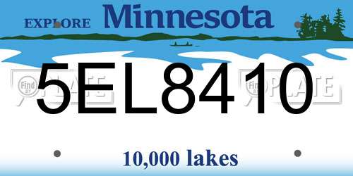 5EL8410 Minnesota License Plate