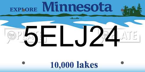 5ELJ24 Minnesota License Plate