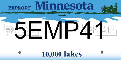5EMP41 Minnesota License Plate