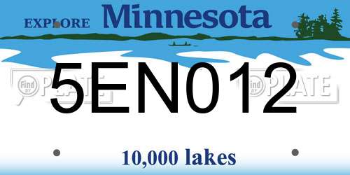 5EN012 Minnesota License Plate