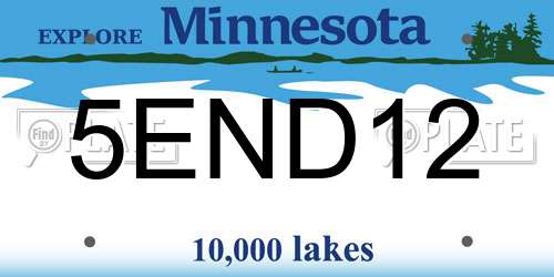5END12 Minnesota License Plate