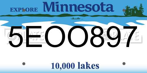 5EOO897 Minnesota License Plate
