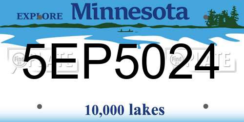 5EP5024 Minnesota License Plate