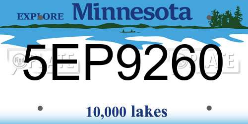 5EP9260 Minnesota License Plate