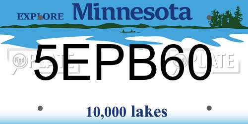 5EPB60 Minnesota License Plate