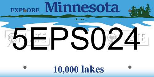 5EPS024 Minnesota License Plate