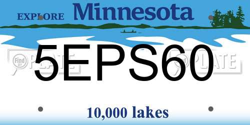5EPS60 Minnesota License Plate