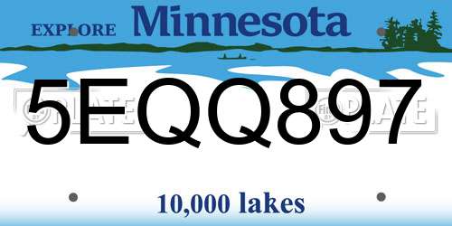 5EQQ897 Minnesota License Plate