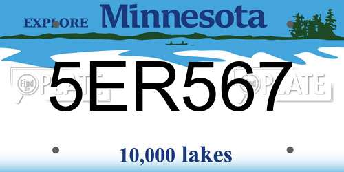 5ER567 Minnesota License Plate