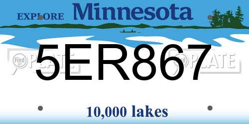 5ER867 Minnesota License Plate