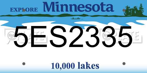 5ES2335 Minnesota License Plate