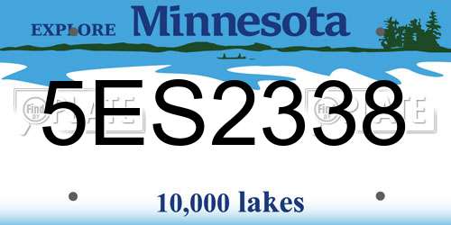 5ES2338 Minnesota License Plate