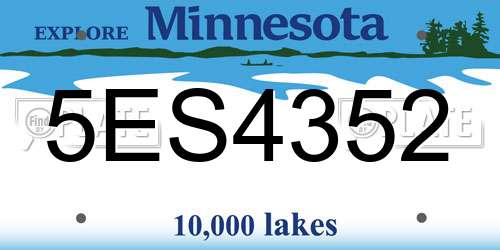 5ES4352 Minnesota License Plate