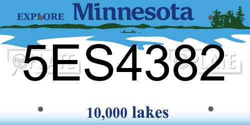 5ES4382 Minnesota License Plate