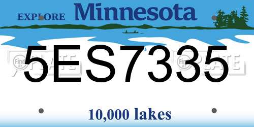 5ES7335 Minnesota License Plate