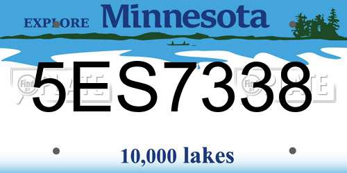 5ES7338 Minnesota License Plate
