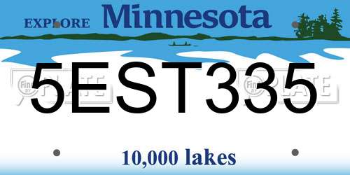 5EST335 Minnesota License Plate