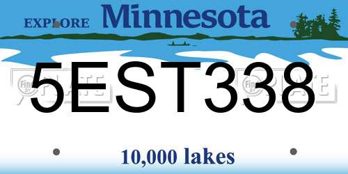5EST338 Minnesota License Plate