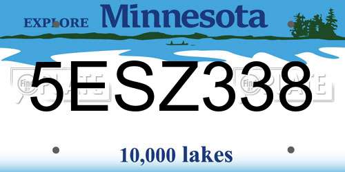5ESZ338 Minnesota License Plate