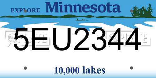 5EU2344 Minnesota License Plate