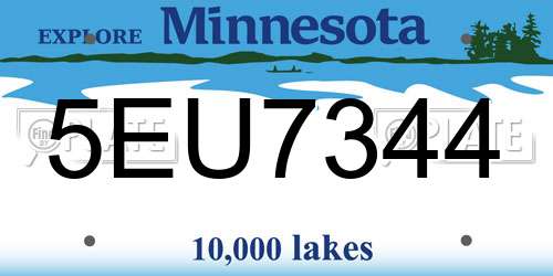 5EU7344 Minnesota License Plate