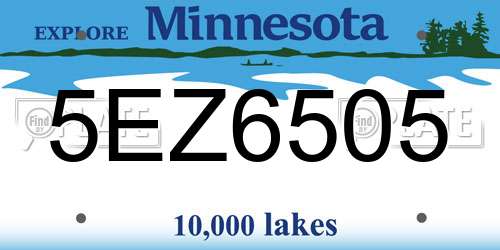 5EZ6505 Minnesota License Plate