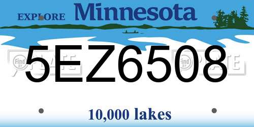 5EZ6508 Minnesota License Plate