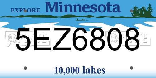 5EZ6808 Minnesota License Plate