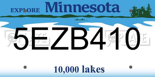 5EZB410 Minnesota License Plate
